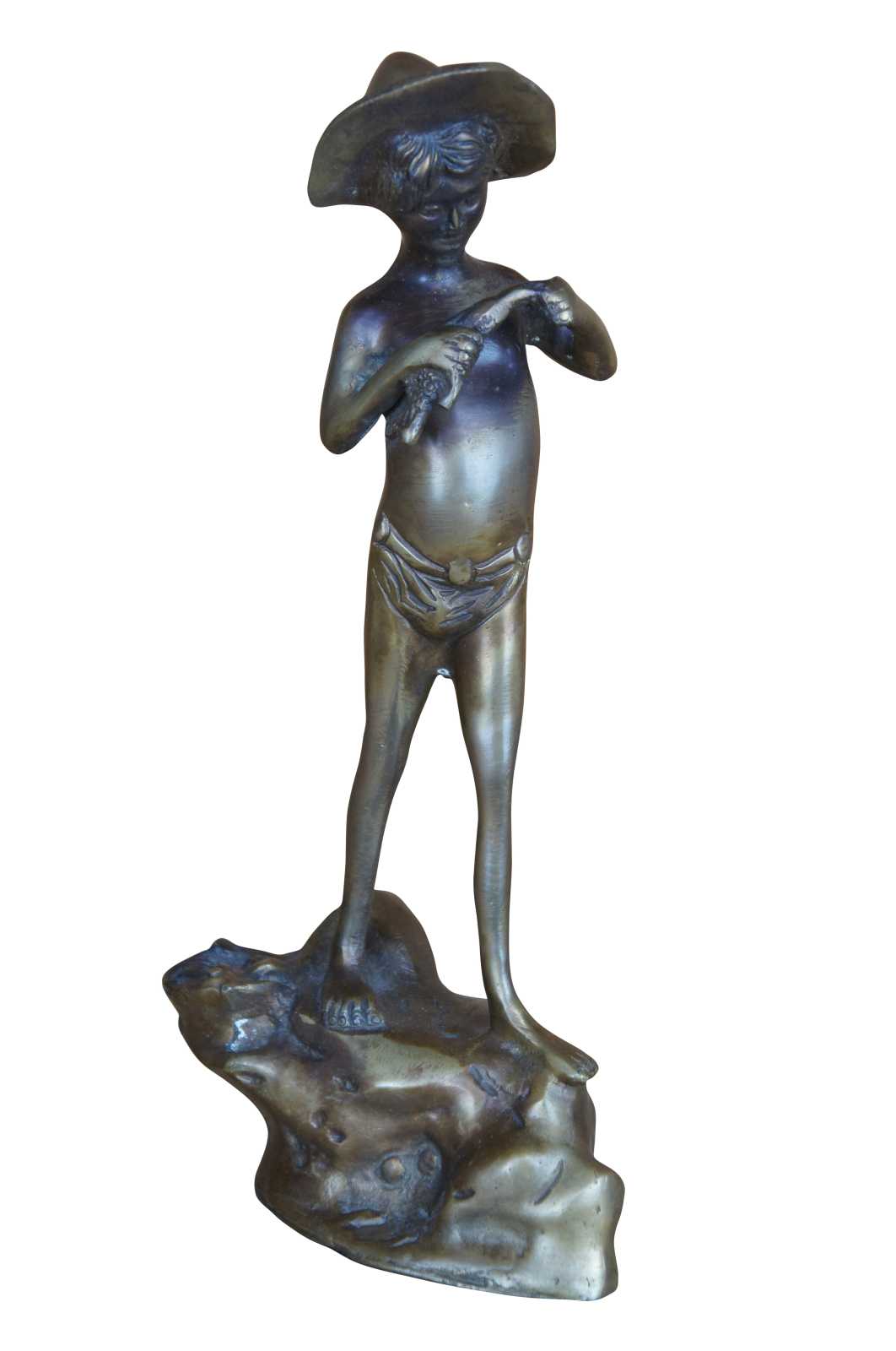 Boy Fishing Bronze Statue TK-52764 by All Classics Ltd